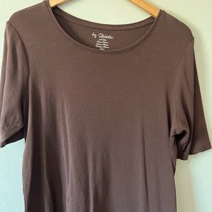 🍀 2 for $20 Chico’s All Cotton Autumn Brown Top EUC Size 3 - XL